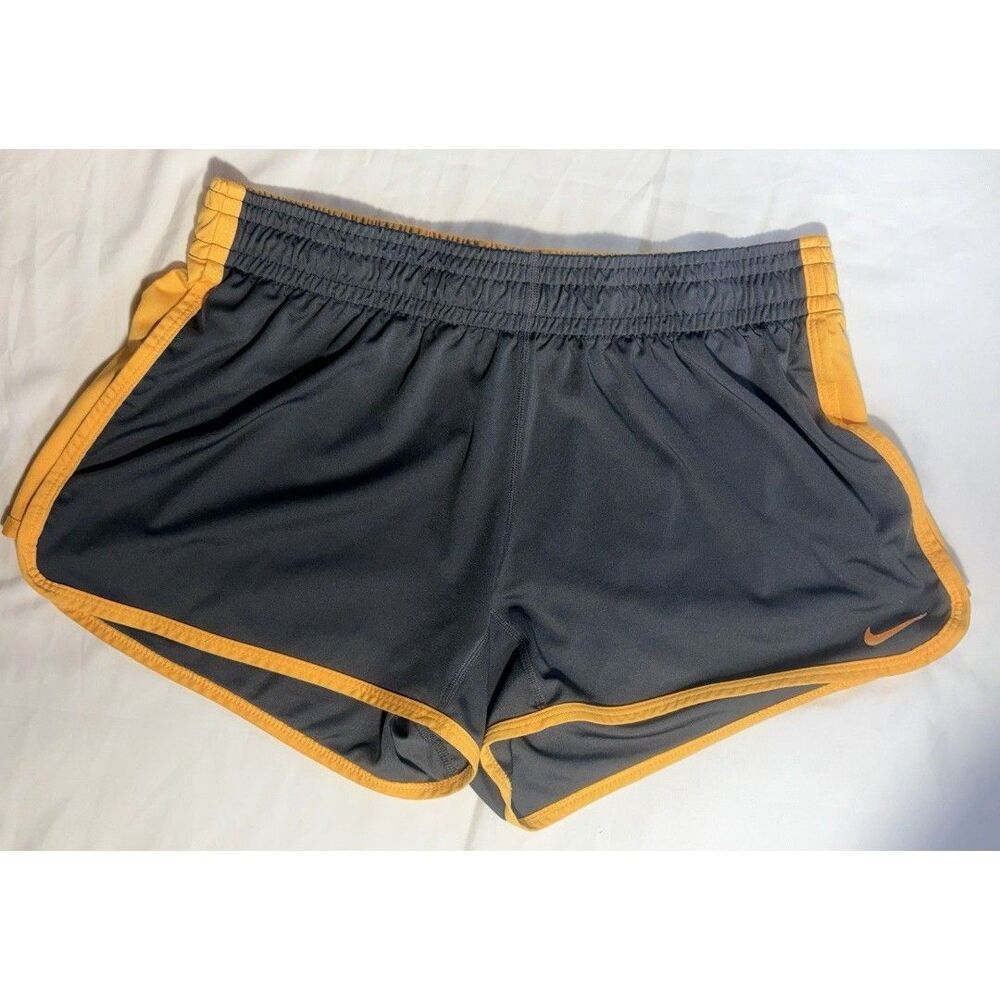 Nike Dri-FIT Running Shorts Womens Medium Gray Orange Tempo Athletic